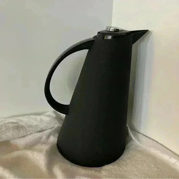 Vtg Corning Thermique Carafe Coffee Thermos Modern Space-Age Design Matte Black - Picture 3 of 6